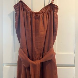 Anthropologie linen wide leg pant romper!